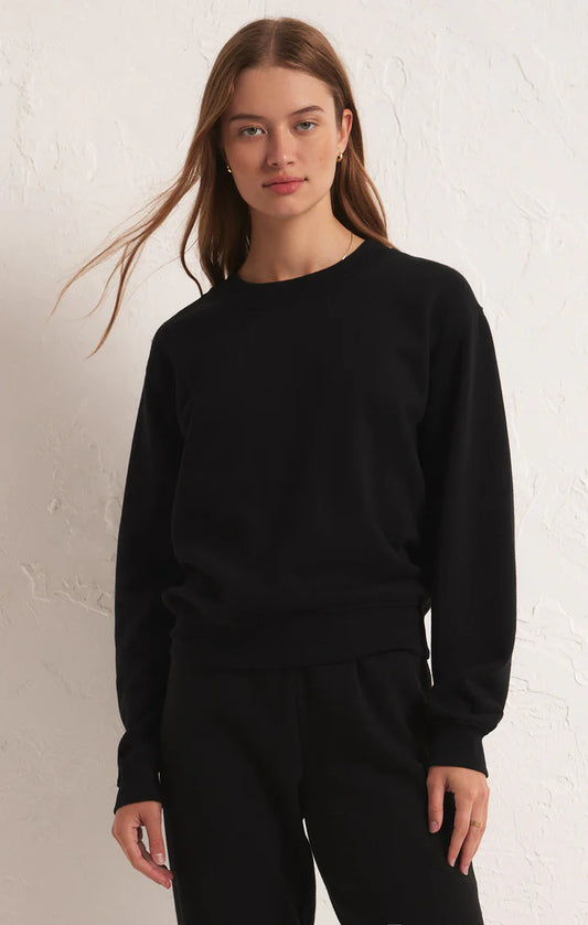 Z Supply Classic Crew Sweatshirt, Black