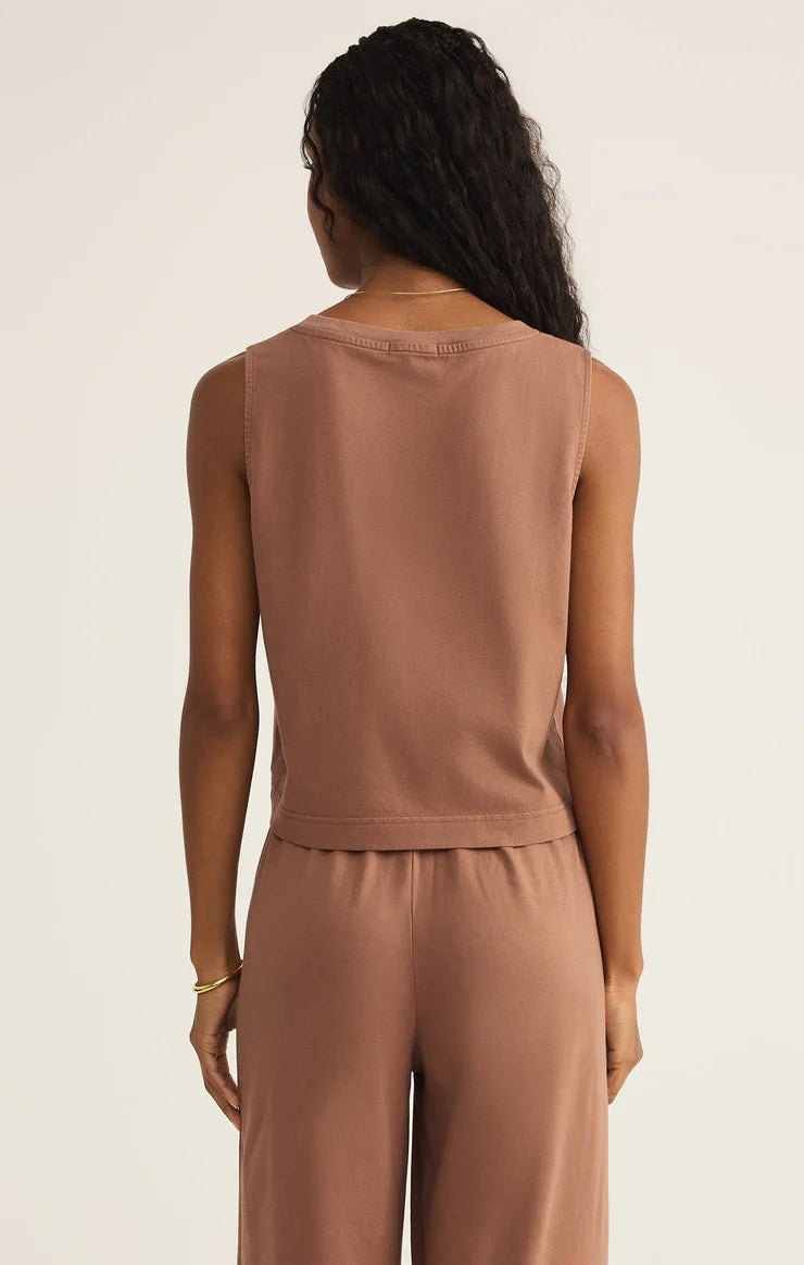 Z Supply Sloane V-Neck Top, Teakwood