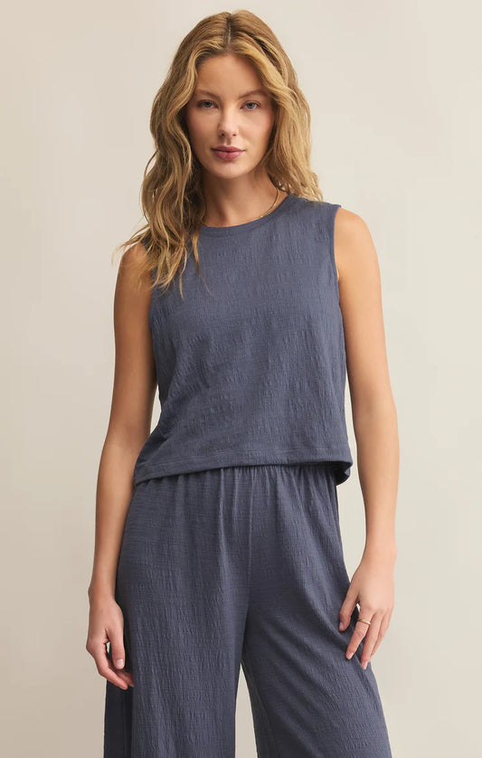 Z Supply Sloane Textured Top, Worn Blue