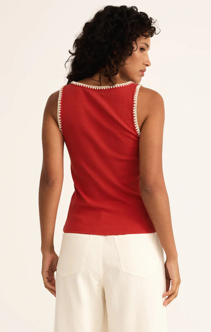 Z Supply Jaidynn Rib Tank, Cabana Red