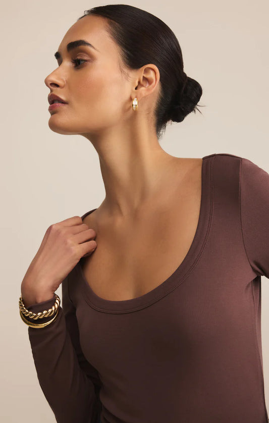 Z Supply Second Skin Scoop Neck Top, Sandalwood