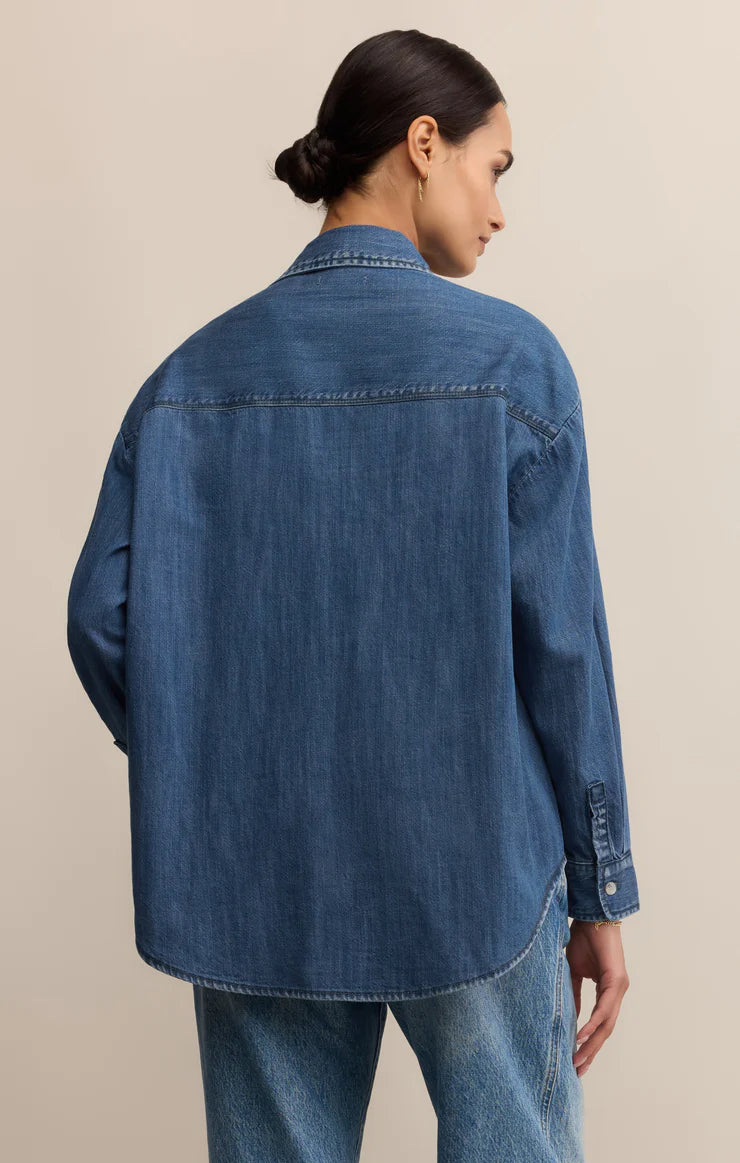 Z Supply Atwood Denim Shirt, Medium Indigo
