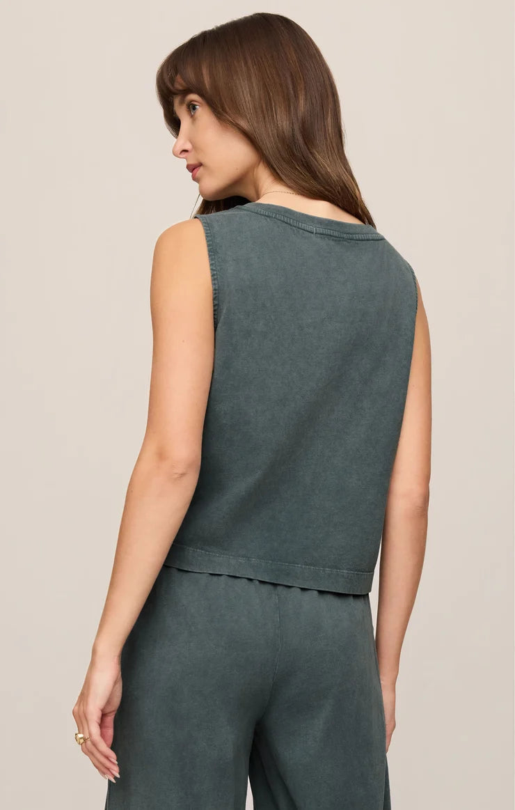 Z Supply Sloane V-Neck Top, Emerald Cove