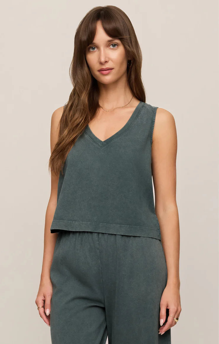 Z Supply Sloane V-Neck Top, Emerald Cove