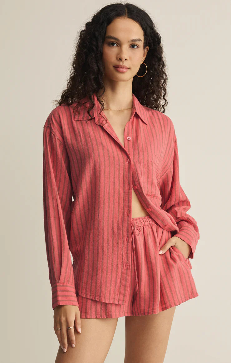 Z Supply The Perfect Striped Button Up, Gelato