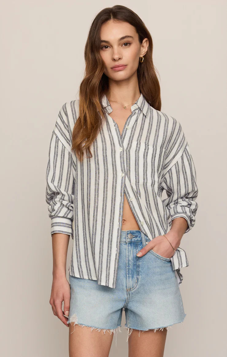 Z Supply The Perfect Striped Button Up, White