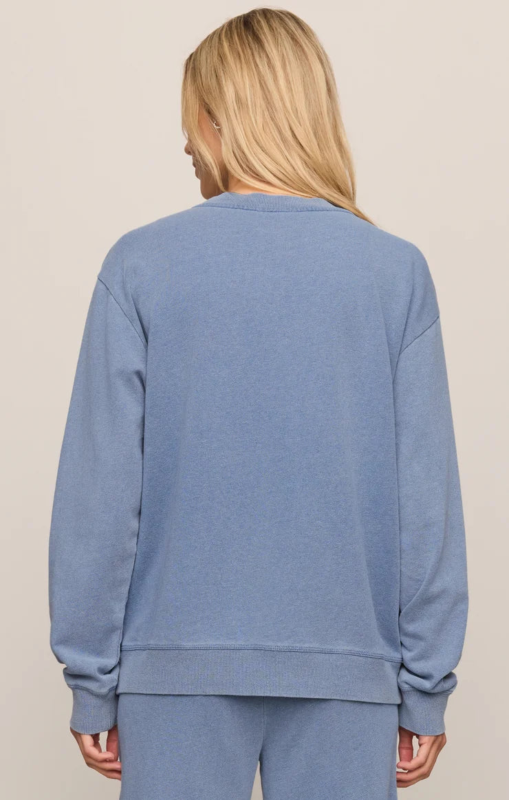 Z Supply Dazed End Knit Denim Cardigan, Santorini Indigo