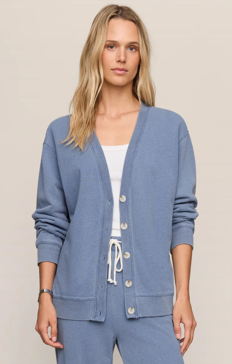 Z Supply Dazed End Knit Denim Cardigan, Santorini Indigo