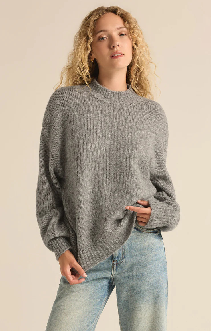 Z Supply Danica Sweater, Classic Heather Grey