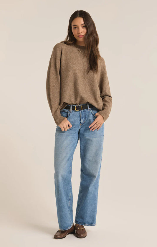 Z Supply Gia Crew Neck Sweater, Chai