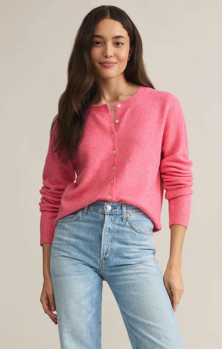 Z Supply Medina Cardigan, Disco Pink