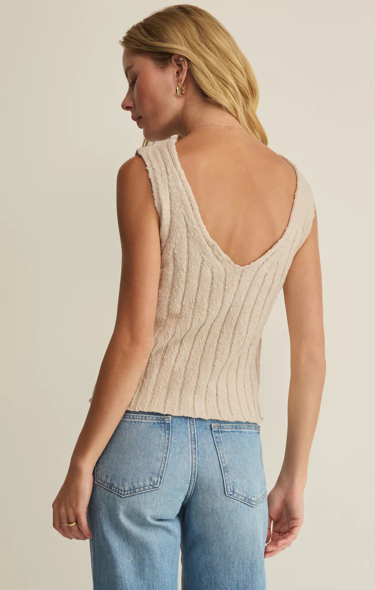 Z Supply Acadia Sweater Tank, Island Coconut