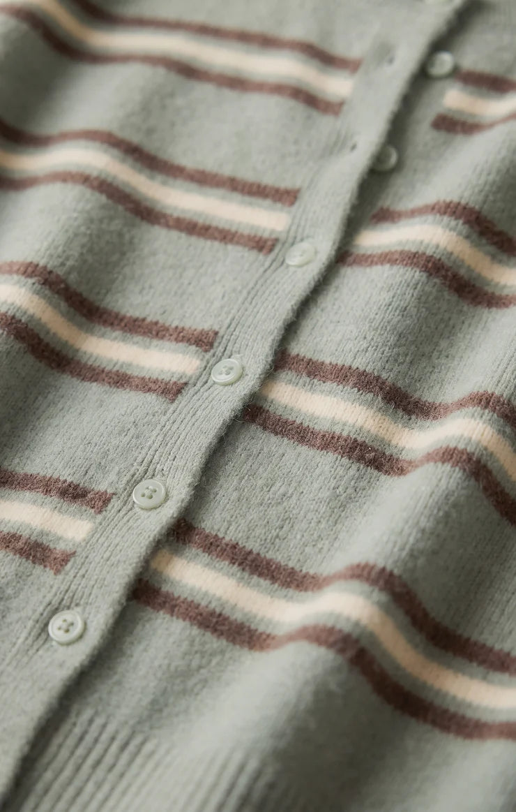 Z Supply Medina Stripe Cardigan, Aqua Cloud