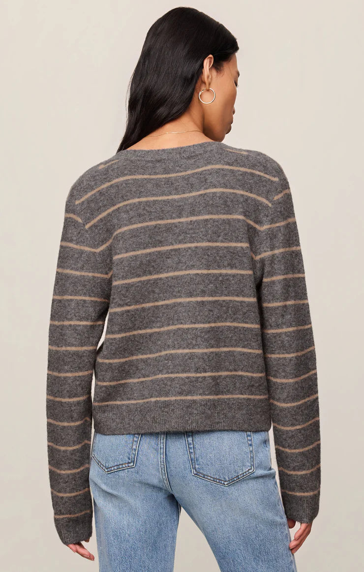 Z Supply Medina Stripe Cardigan, Charcoal Heather