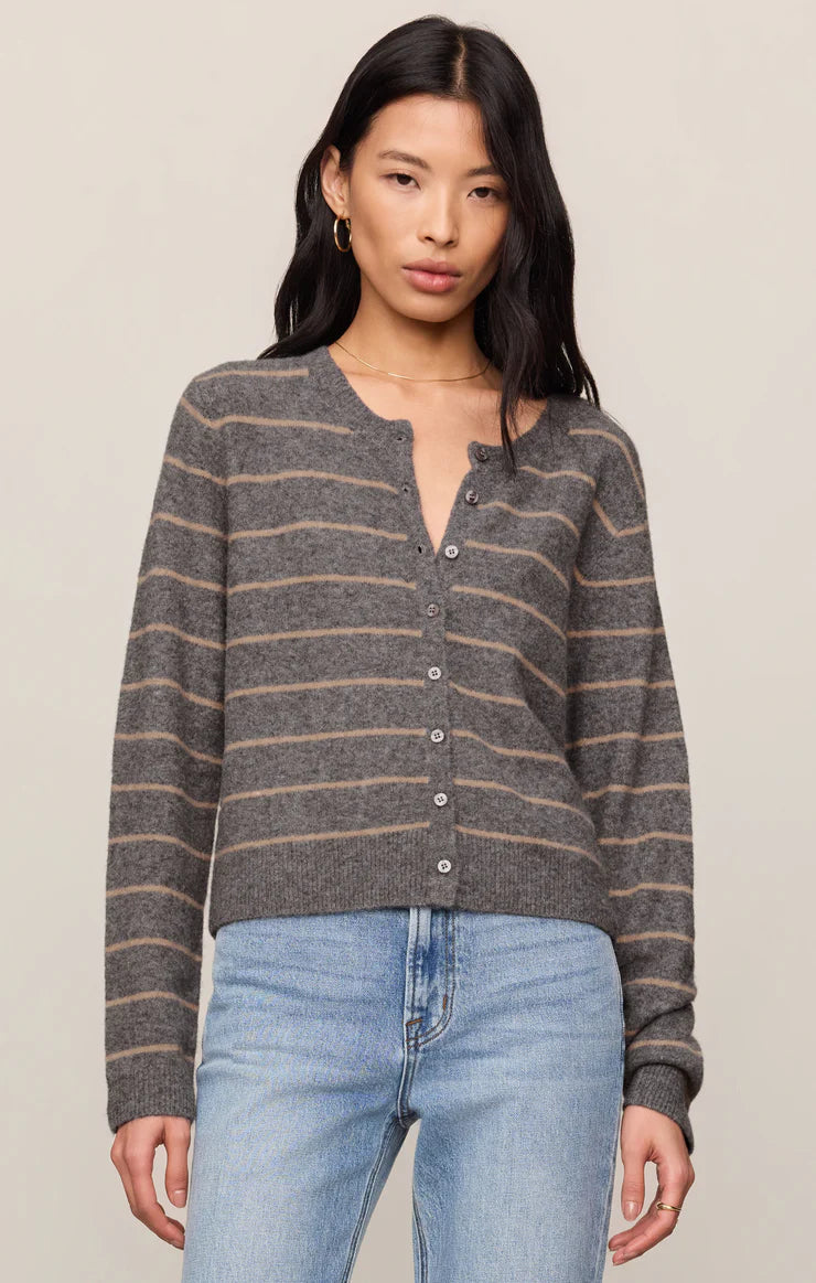Z Supply Medina Stripe Cardigan, Charcoal Heather