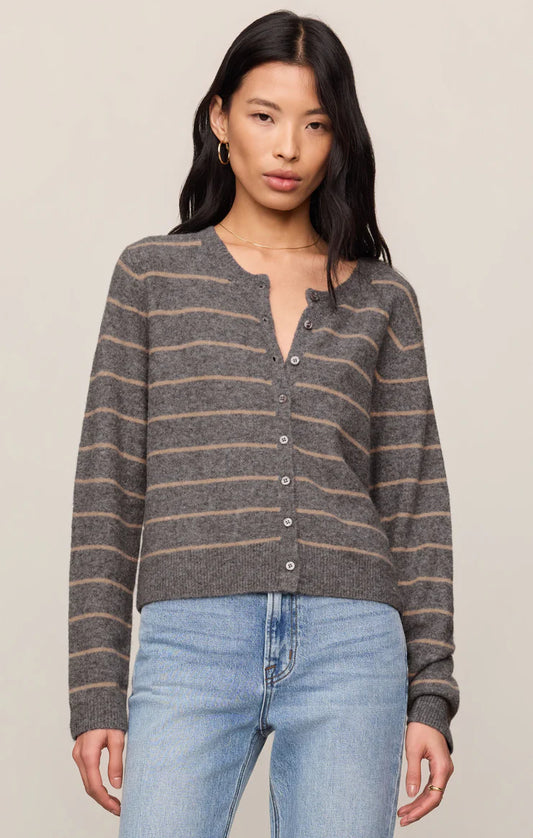 Z Supply Medina Stripe Cardigan, Charcoal Heather