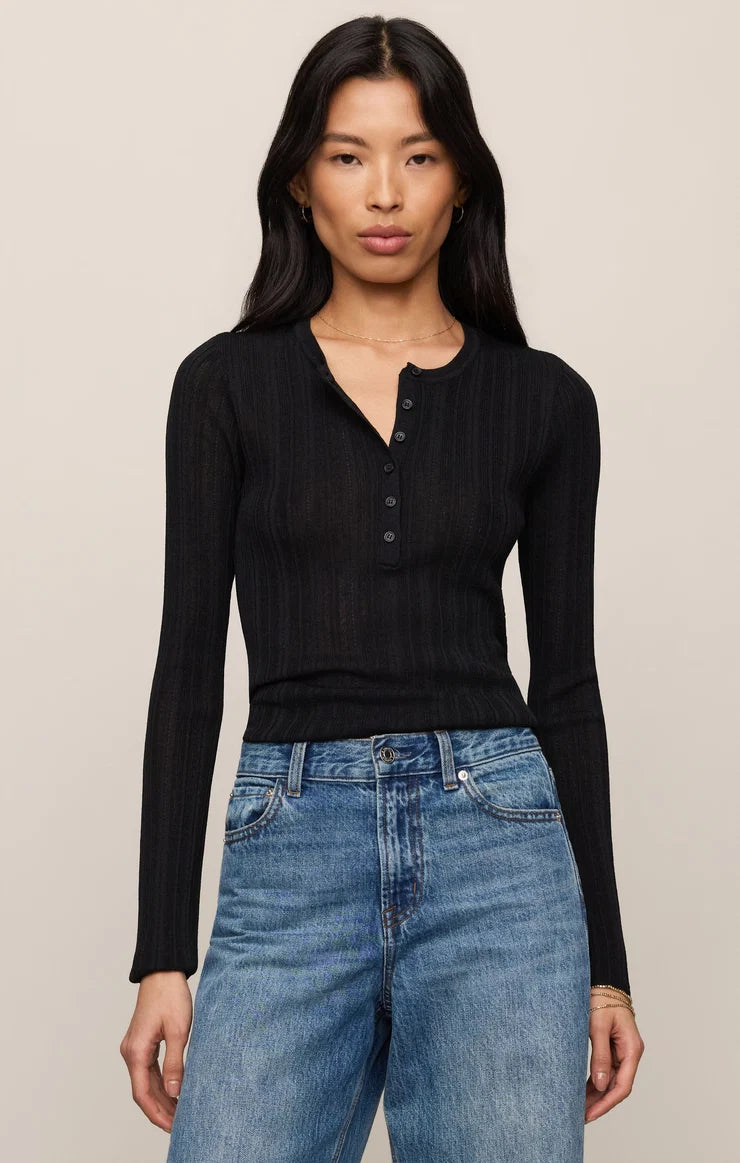 Z Supply Rowena Fine Knit Sweater, Black