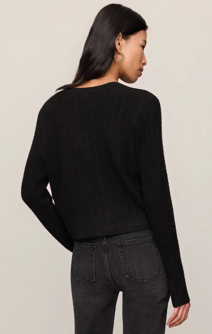 Z Supply Medina Pointelle Cardigan, Black