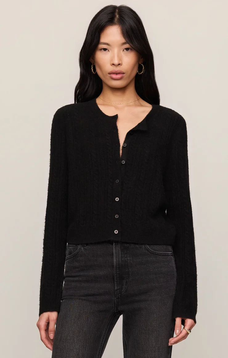 Z Supply Medina Pointelle Cardigan, Black