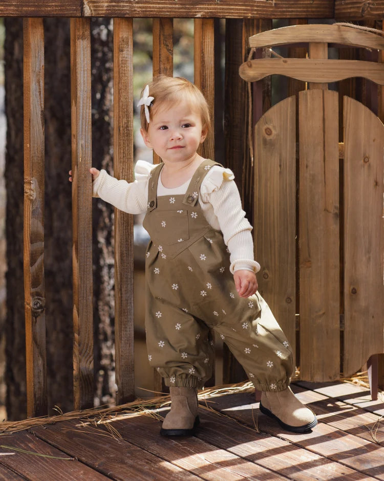 Rylee + Cru Vintage Overall, Embroidered Daisies