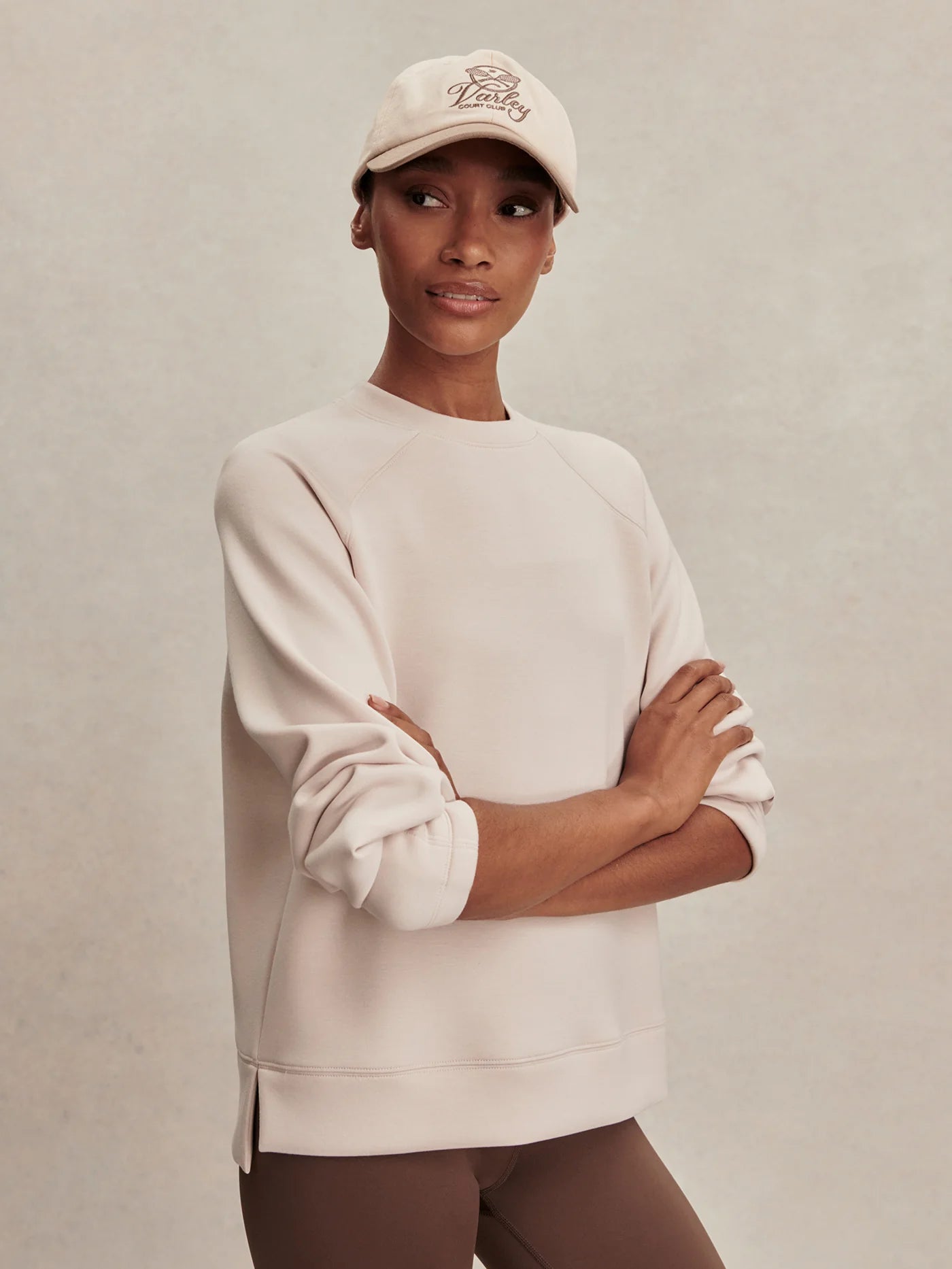 Varley Zosia Crew-Neck Sweat, Silver Grey