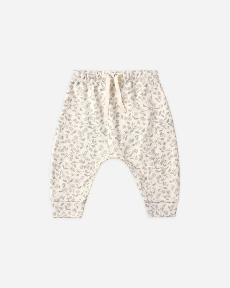 Quincy Mae Ruffle Long Sleeve Tee + Drawstring Pant, Fleur/Floret