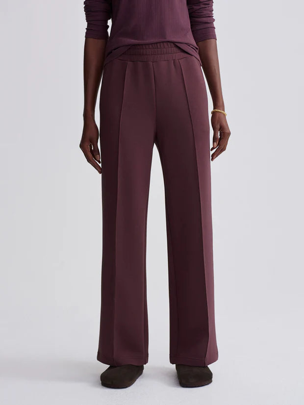 Varley Brushed Rib Wide Leg Pant 30, Red Chocolate Marl/ Red Dahlia