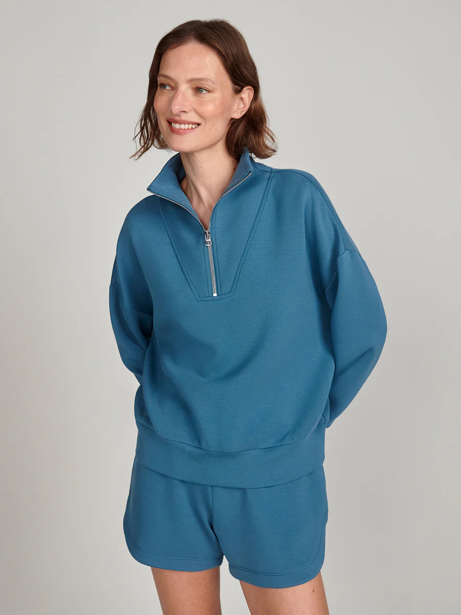 Varley Hawley Half Zip Sweat, Mallard Blue