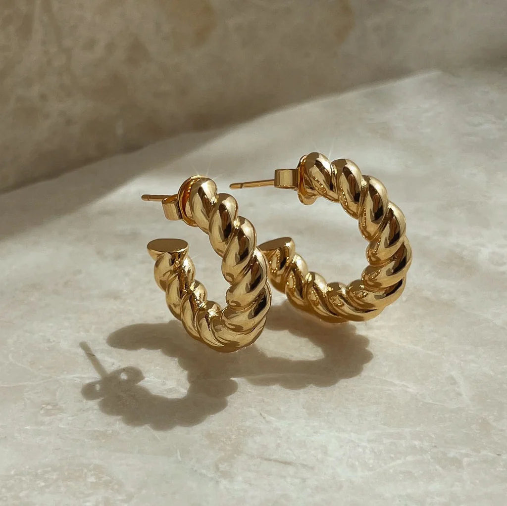 Mod + Jo Cenie Rope Hoop Earrings, Gold