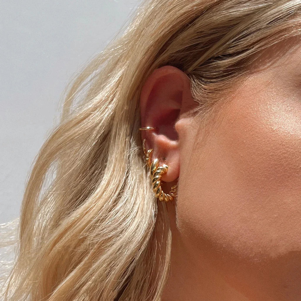 Mod + Jo Cenie Rope Hoop Earrings, Gold