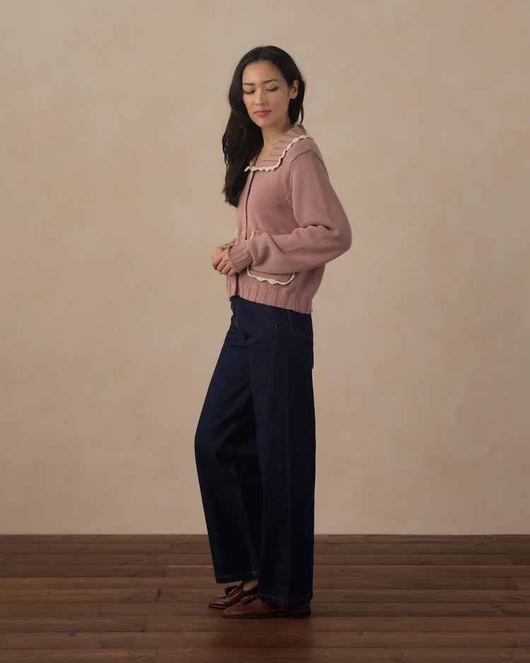 Rylee + Cru Women's Collared Cardigan, Rosewood
