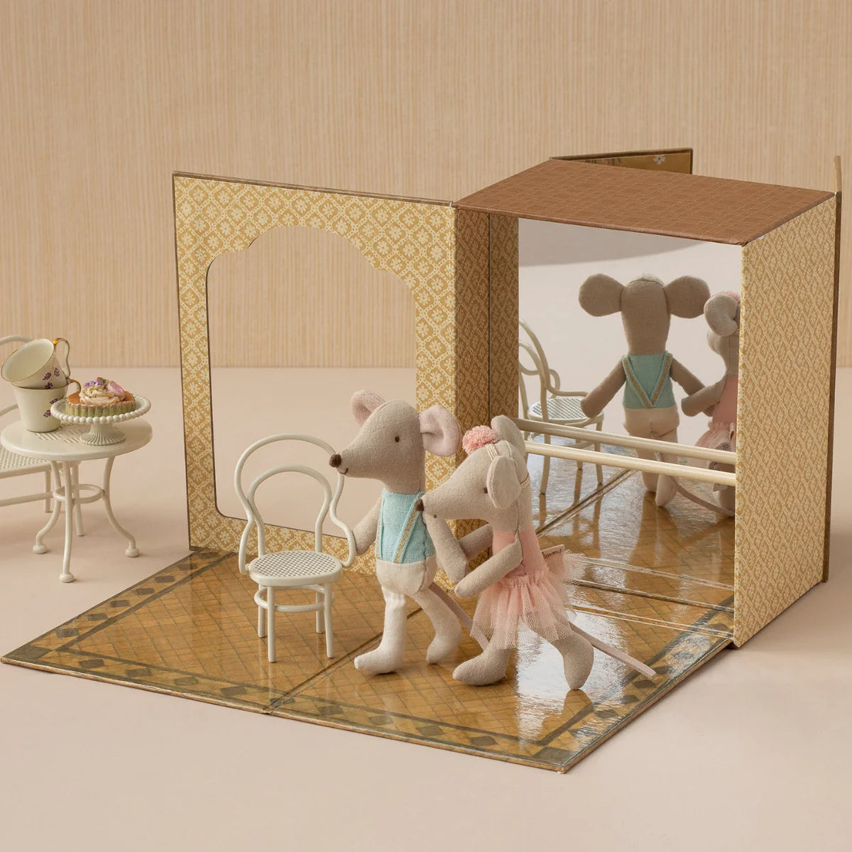 Maileg Ballet Mice In Dance Studio, Little Sister & Brother