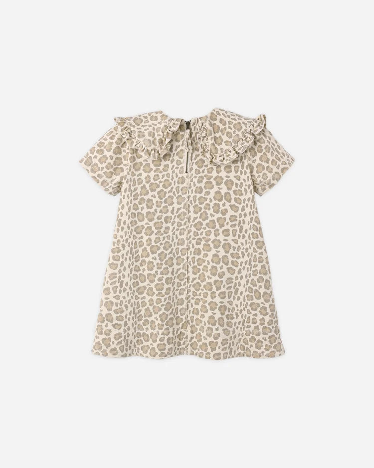 Rylee + Cru Collared Denim Mini Dress, Leopard