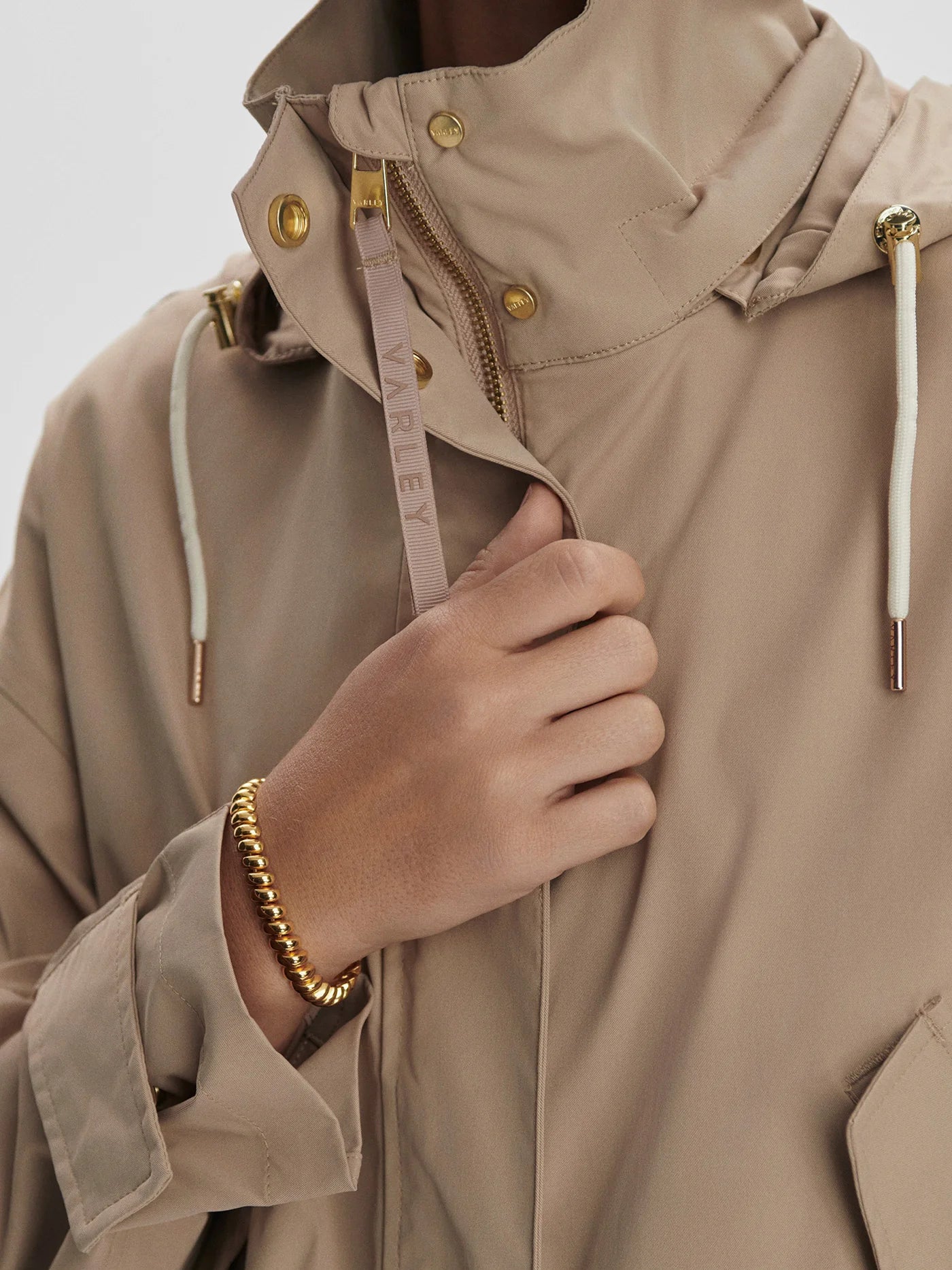 Varley Rema Short Rain Jacket, Light Taupe