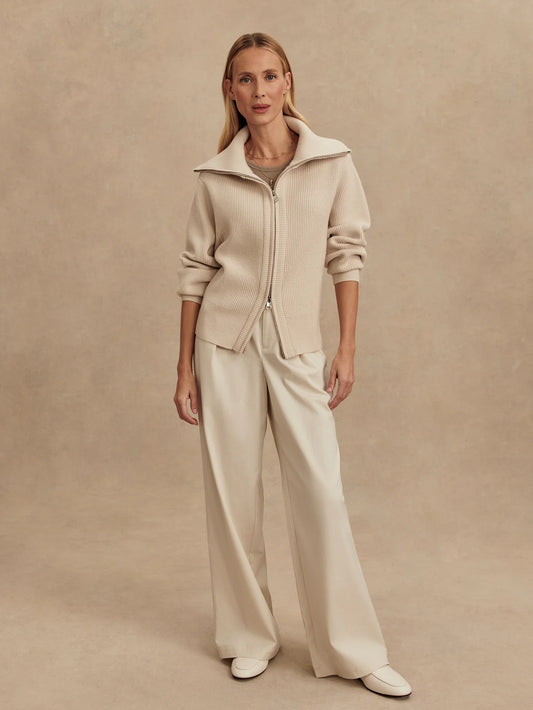 Varley Enrico Knit Jacket, Silver Birch