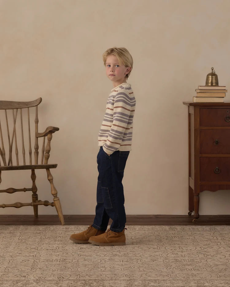 Rylee + Cru Jacques Sweater, Dusty Blue Stripe