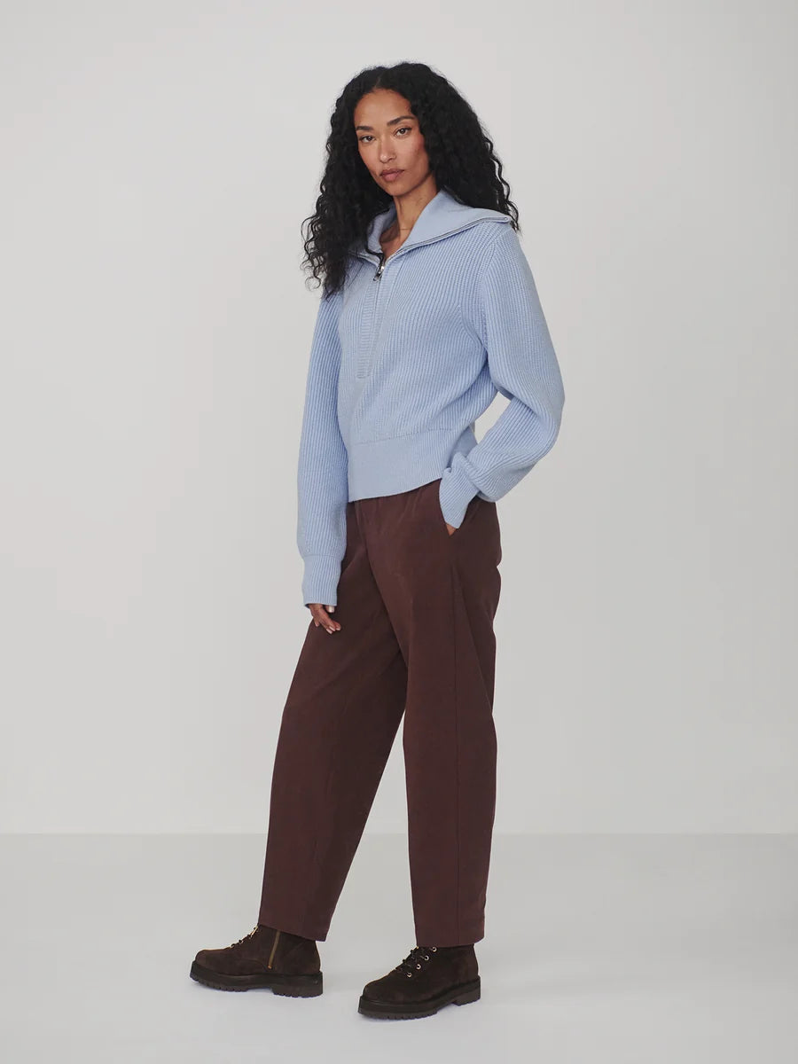 Varley Maura Half-Zip Rib Knit, Kentucky Blue