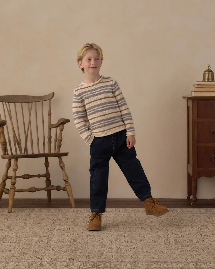 Rylee + Cru Jacques Sweater, Dusty Blue Stripe