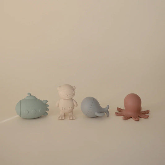 Mushie Sealife Mold Free Bath Play Set - 4 Pack