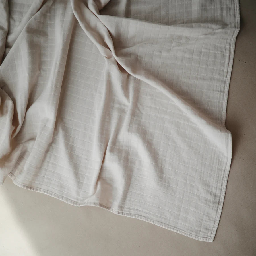 Mushie Muslin Organic Cotton Swaddle Blanket, Multiple Options