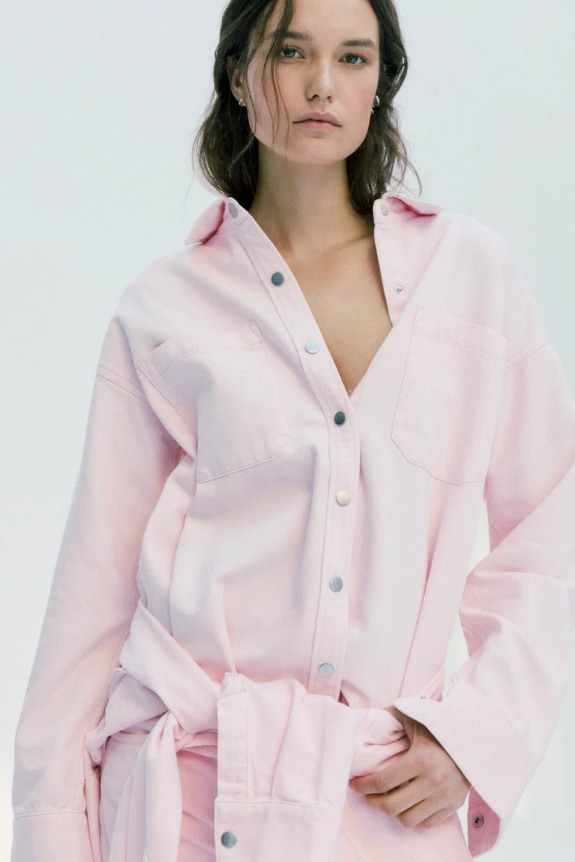 Pistola Elin Fluid Denim Shacket, Blush