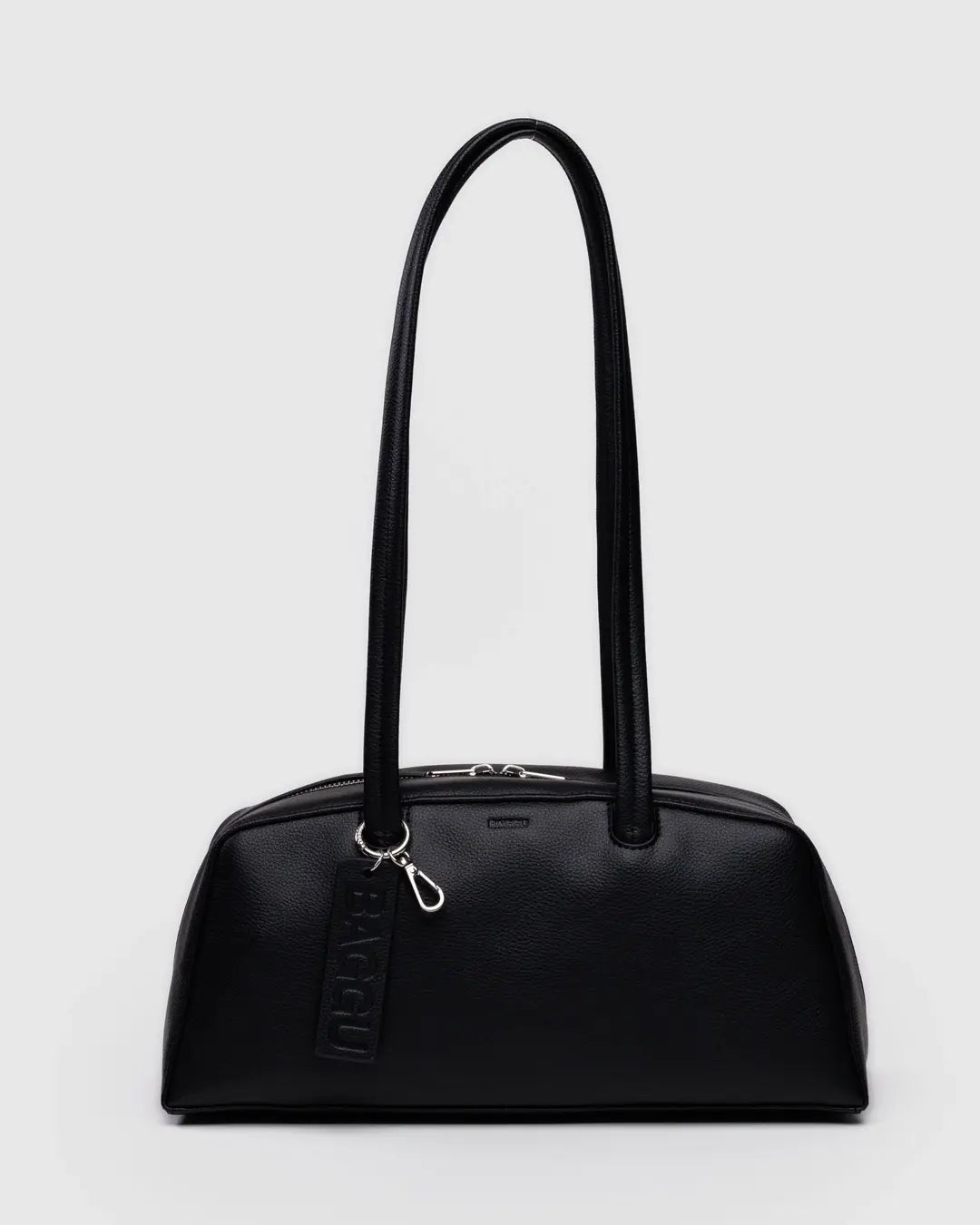 Baggu Recycled Leather Bowler Bag, Black