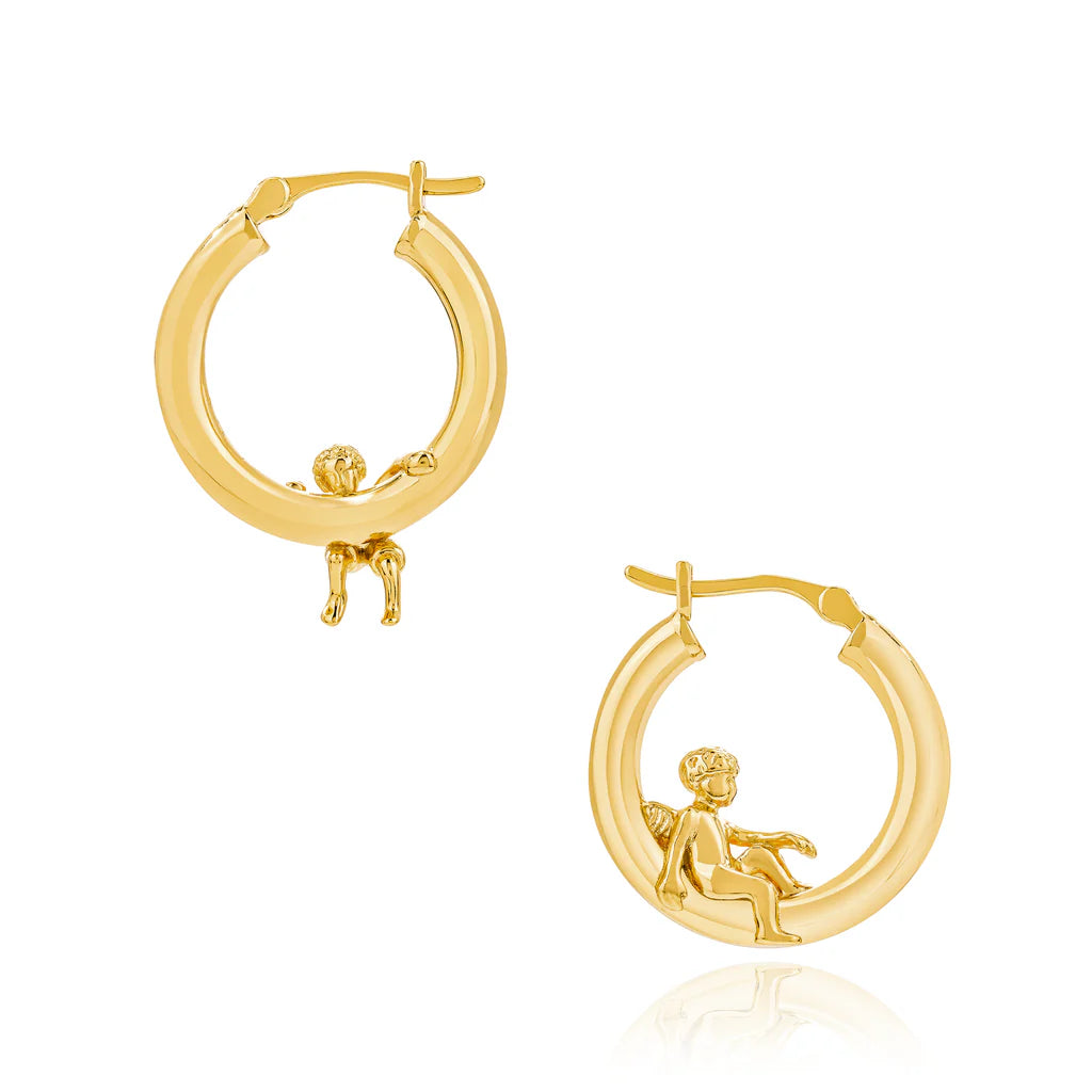 Mod + Jo Cherub Hoop Earrings