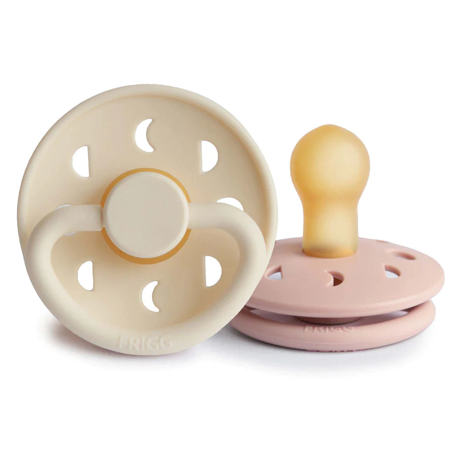 Mushie Frigg Moon Natural Rubber Baby Pacifier - 2-Pack, Multiple Options