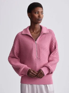 Varley Tara Pointelle Half Zip, Foxglove