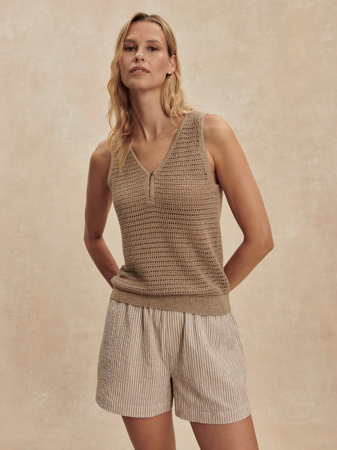 Varley Ramon Knit Tank, Sepia Twist