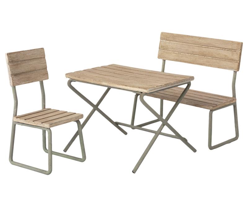 Maileg Garden Set, Table W/Chair & Bench